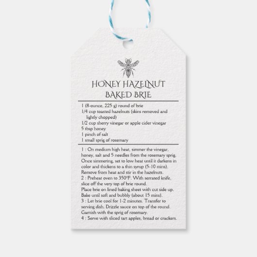 Eigen Homemade Honey Hazelnut Bked Brie Labels Cadeaulabel (Achterkant)