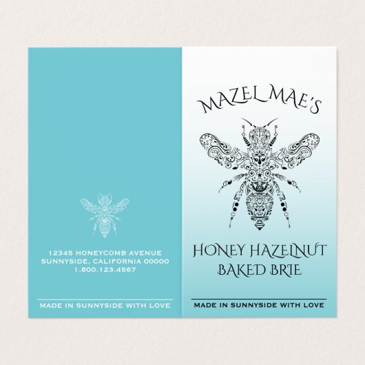 Eigen Homemade Honey Hazelnut Bked Brie Recipe Visitekaartje (Buitenkant ongevouwen)