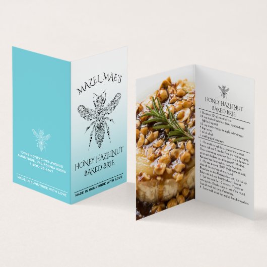 Eigen Homemade Honey Hazelnut Bked Brie Recipe Visitekaartje (Binnen en buitenkant)