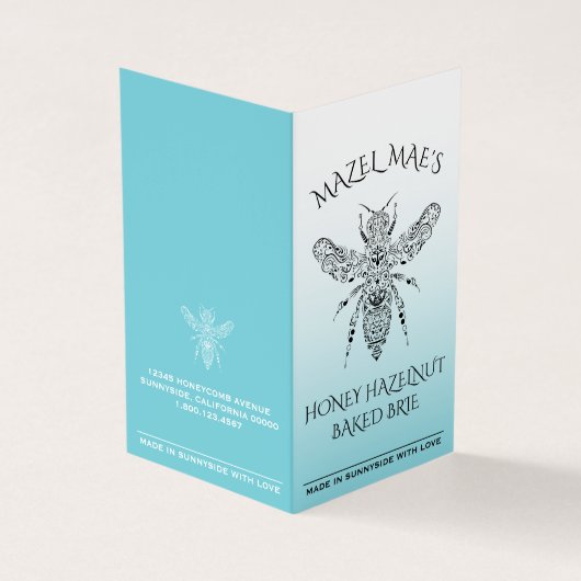 Eigen Homemade Honey Hazelnut Bked Brie Recipe Visitekaartje (Buitenkant)