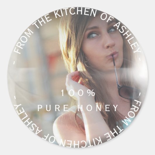 Eigen Homemade Honey Photo Sweet Bubble Ronde Sticker (Voorkant)