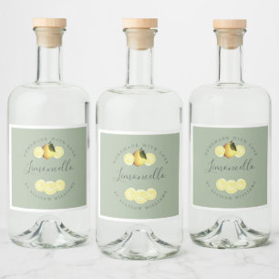 Eigen Homemade Laurel Green Limoncello Label Likeurfles Etiket