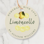 Eigen Homemade Limoncello Antiek Witte Fles Fa Bedankjes Labels (Voorkant)