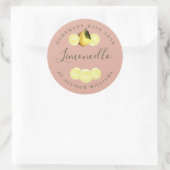 Eigen Homemade Limoncello Etiket Roze (Tas)