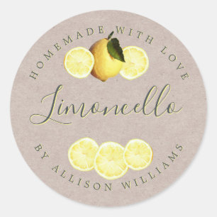 Eigen Homemade Limoncello Kraft Paper Label