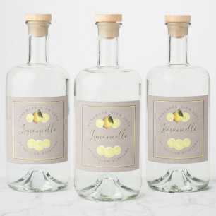 Eigen Homemade Limoncello Kraft Paper Label Likeurfles Etiket