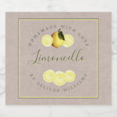 Eigen Homemade Limoncello Kraft Paper Label Likeurfles Etiket (Enkel label)