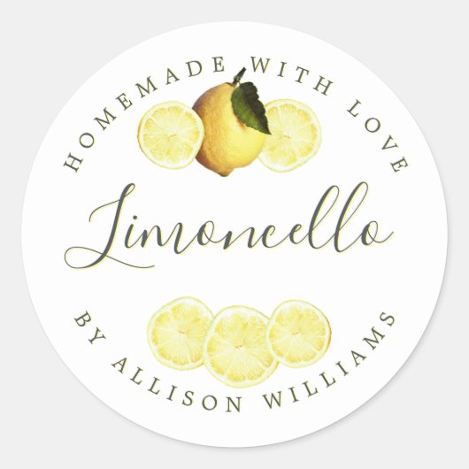 Eigen Homemade Limoncello Label (Voorkant)