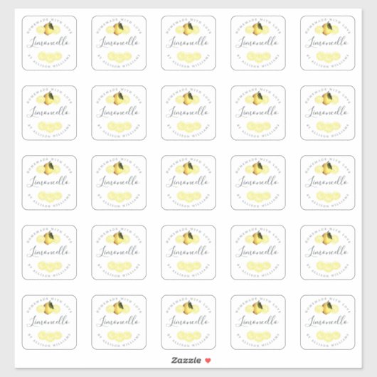 Eigen Homemade Limoncello Label 2 INCH Stickers (Vel)