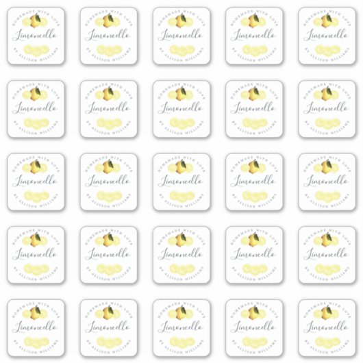 Eigen Homemade Limoncello Label 2 INCH Stickers (Voorkant)