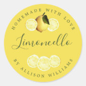 Eigen Homemade Limoncello Label Geel (Voorkant)