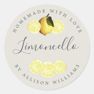 Eigen Homemade Limoncello Label Light Grey