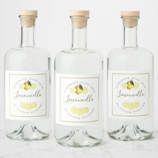 Eigen Homemade Limoncello Label Likeurfles Etiket