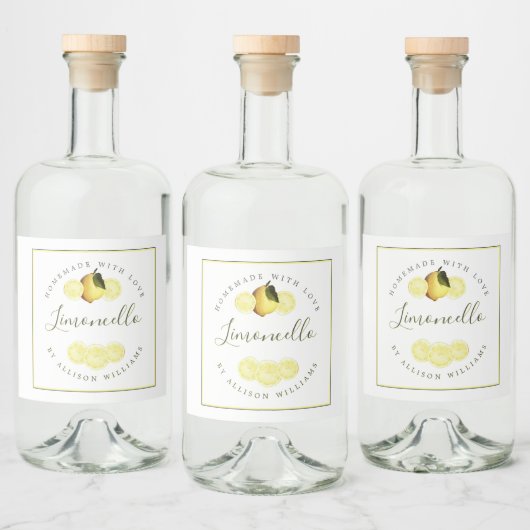 Eigen Homemade Limoncello Label Likeurfles Etiket (Flessen)