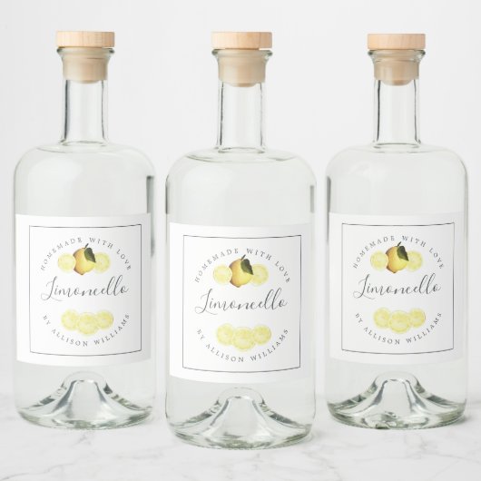 Eigen Homemade Limoncello Label Likeurfles Etiket (Flessen)