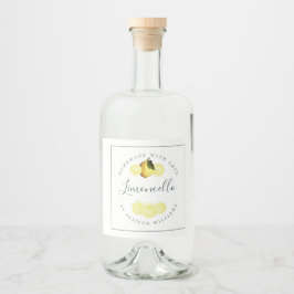 Eigen Homemade Limoncello Label Likeurfles Etiket