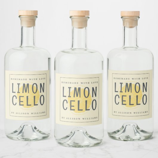 Eigen Homemade Limoncello Label Likeurfles Etiket (Flessen)