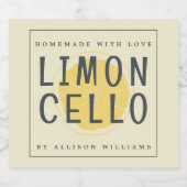 Eigen Homemade Limoncello Label Likeurfles Etiket (Enkel label)