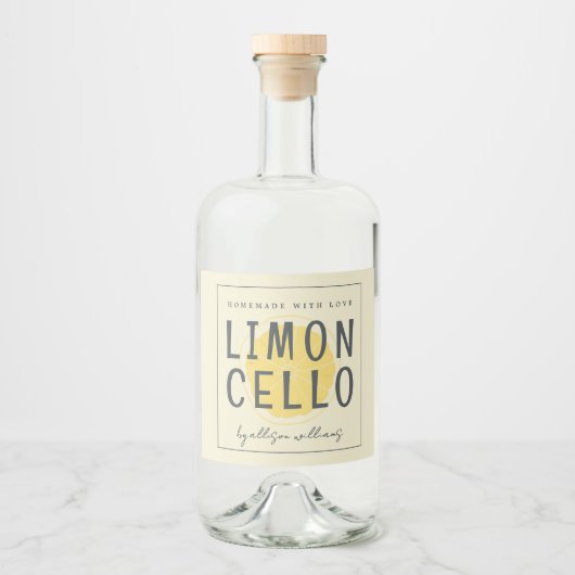 Eigen Homemade Limoncello Label Likeurfles Etiket (Voorkant)