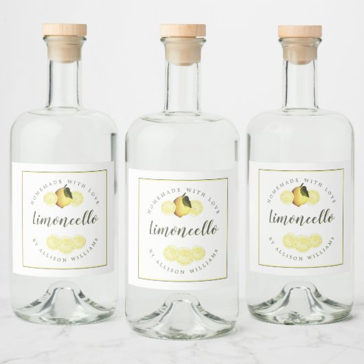 Eigen Homemade Limoncello Label Likeurfles Etiket (Flessen)