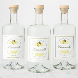 Eigen Homemade Limoncello Label Likeurfles Etiket