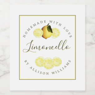 Eigen Homemade Limoncello Label Wijn Etiket