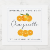 Eigen Homemade Orangecello Label Likeurfles Etiket (Enkel label)