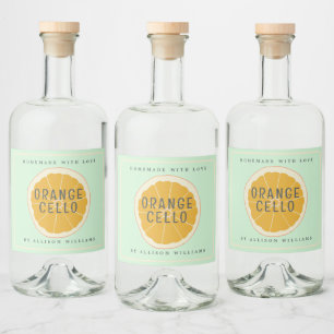 Eigen Homemade Orangecello Label Likeurfles Etiket
