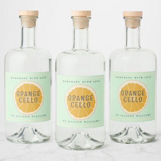 Eigen Homemade Orangecello Label Likeurfles Etiket (Flessen)