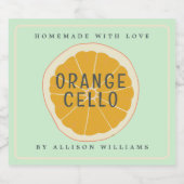 Eigen Homemade Orangecello Label Likeurfles Etiket (Enkel label)