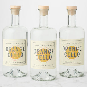 Eigen Homemade Orangecello Label Likeurfles Etiket