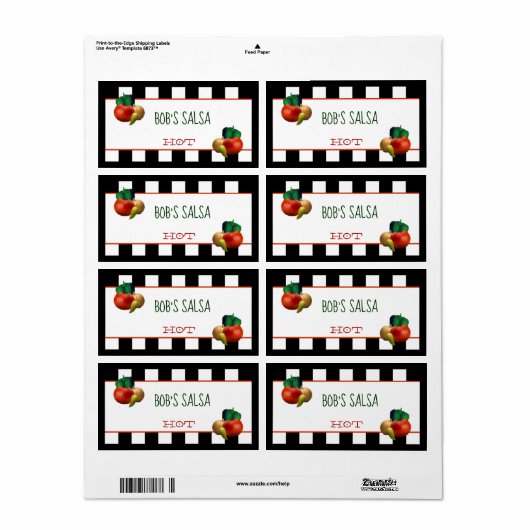 Eigen Homemade Salsa Label (Full Sheet)