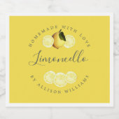 Eigen Homemade Yellow Limoncello Label Likeurfles Etiket (Enkel label)