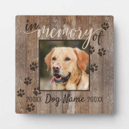Eigen hond Herdenking Rustic Wood Kijk Square Fotoplaat