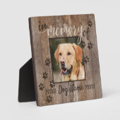 Eigen hond Herdenking Rustic Wood Kijk Square Fotoplaat (Voorkant)