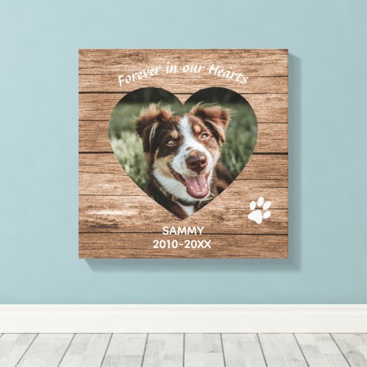 Eigen hondenbloem Rustisch hout en foto's Canvas Afdruk (Insitu (Houten vloer))