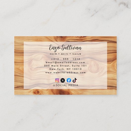 Eigen hout visitekaartje (Achterkant)