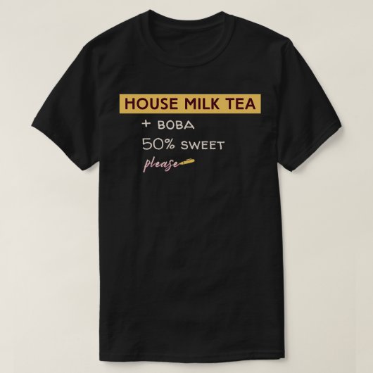 Eigen huis Melk Tea met Boba T-shirt (Design voorkant)