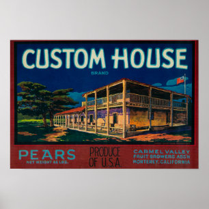 Eigen huiskamer met labelMonterey, CA Poster