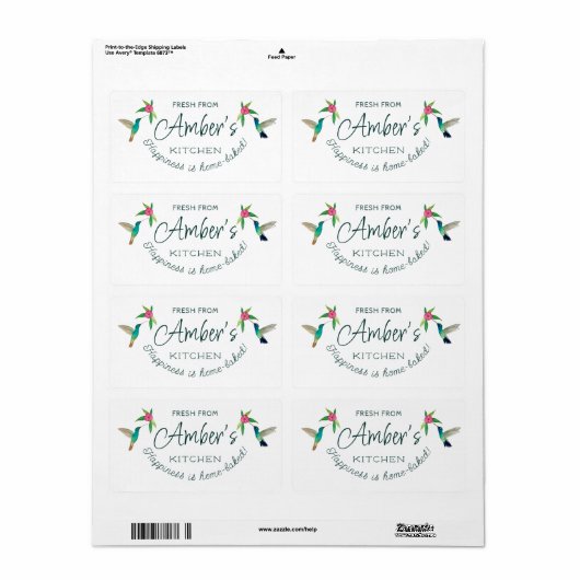 Eigen Hummingbird Label (Full Sheet)