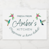 Eigen Hummingbird Label Voedselcontainer Etiket (Enkel label)