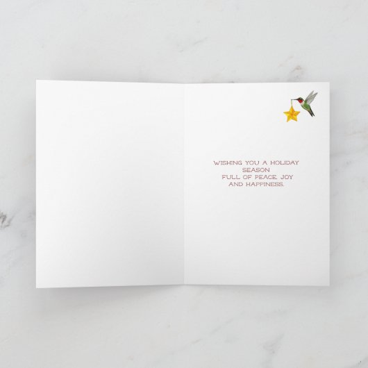 Eigen Hummingvogels Feestdagen Kaart (Binnen)