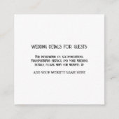 Eigen huwelijksinformatietests zwart wit informatiekaartje (Voorkant)