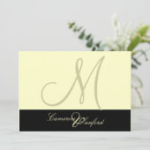 Eigen huwelijksuitnodiging Monogram Kaart (Staand voorkant)