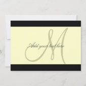 Eigen huwelijksuitnodiging Monogram Kaart (Achterkant)