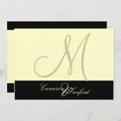 Eigen huwelijksuitnodiging Monogram Kaart (Voorkant / Achterkant)