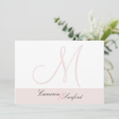 Eigen huwelijksuitnodiging Monogram Kaart (Staand voorkant)