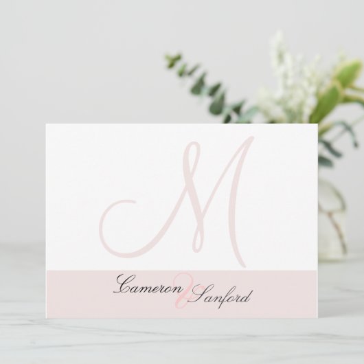 Eigen huwelijksuitnodiging Monogram Kaart (Staand voorkant)