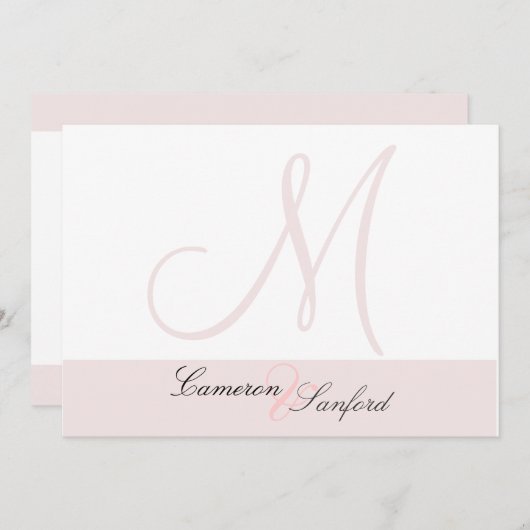 Eigen huwelijksuitnodiging Monogram Kaart (Voorkant / Achterkant)