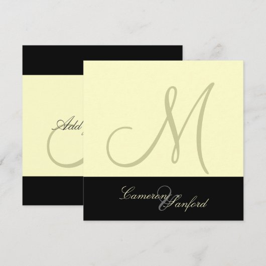 Eigen huwelijksuitnodiging Monogram Kaart (Voorkant / Achterkant)